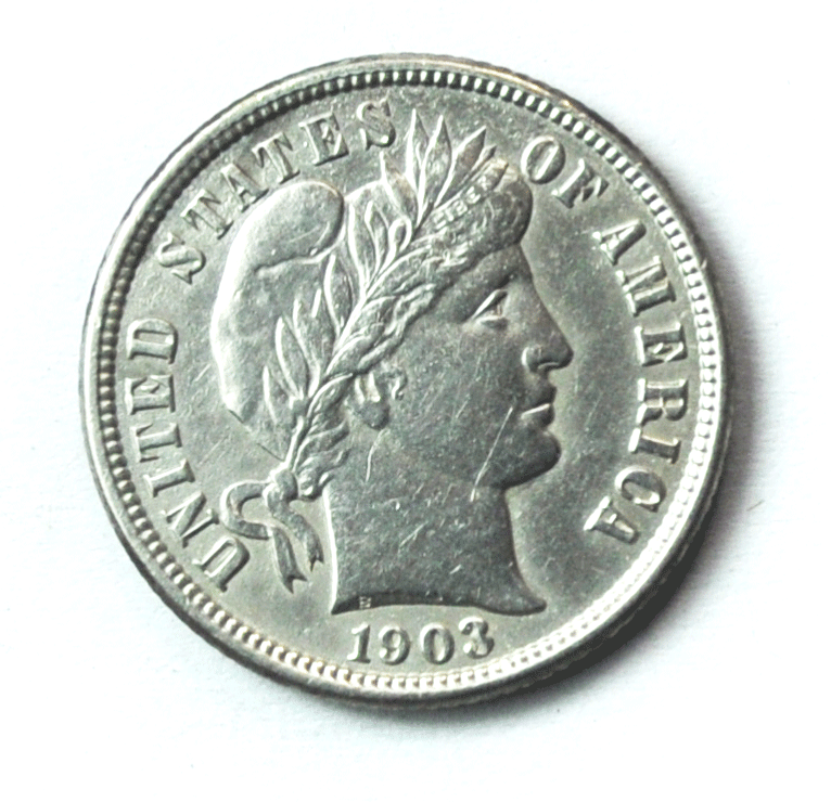 1903 O 10c Barber Silver Dime Rare Ten Cents New Orleans AU