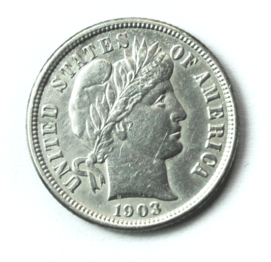 1903 O 10c Barber Silver Dime Rare Ten Cents New Orleans AU