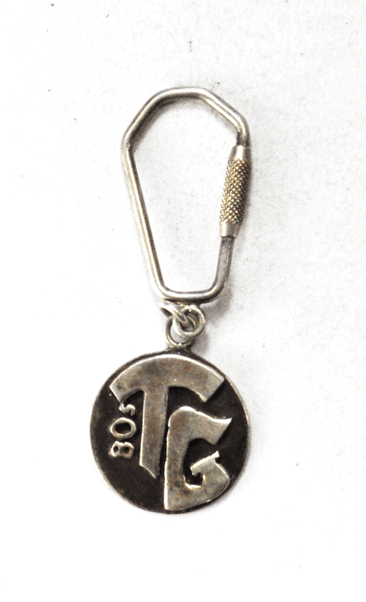Sterling Silver Signed DLS 80s TG Round Key Chain Ring 2-1/2" x 23mm
