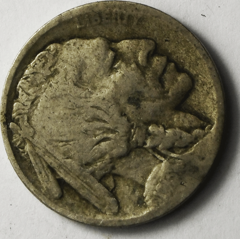 1937 D 5c Buffalo Nickel Five Cents Denver 333 Counter Stamp