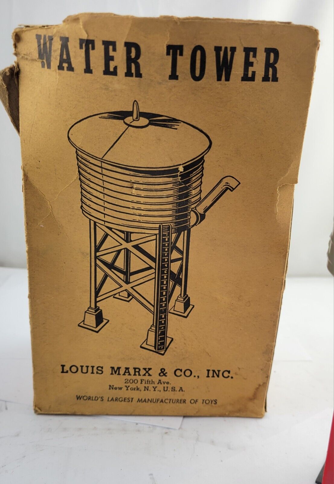 Louis Marx #065 O Gauge 8" Plastic Water Tower RR Train Missing Spout With Box