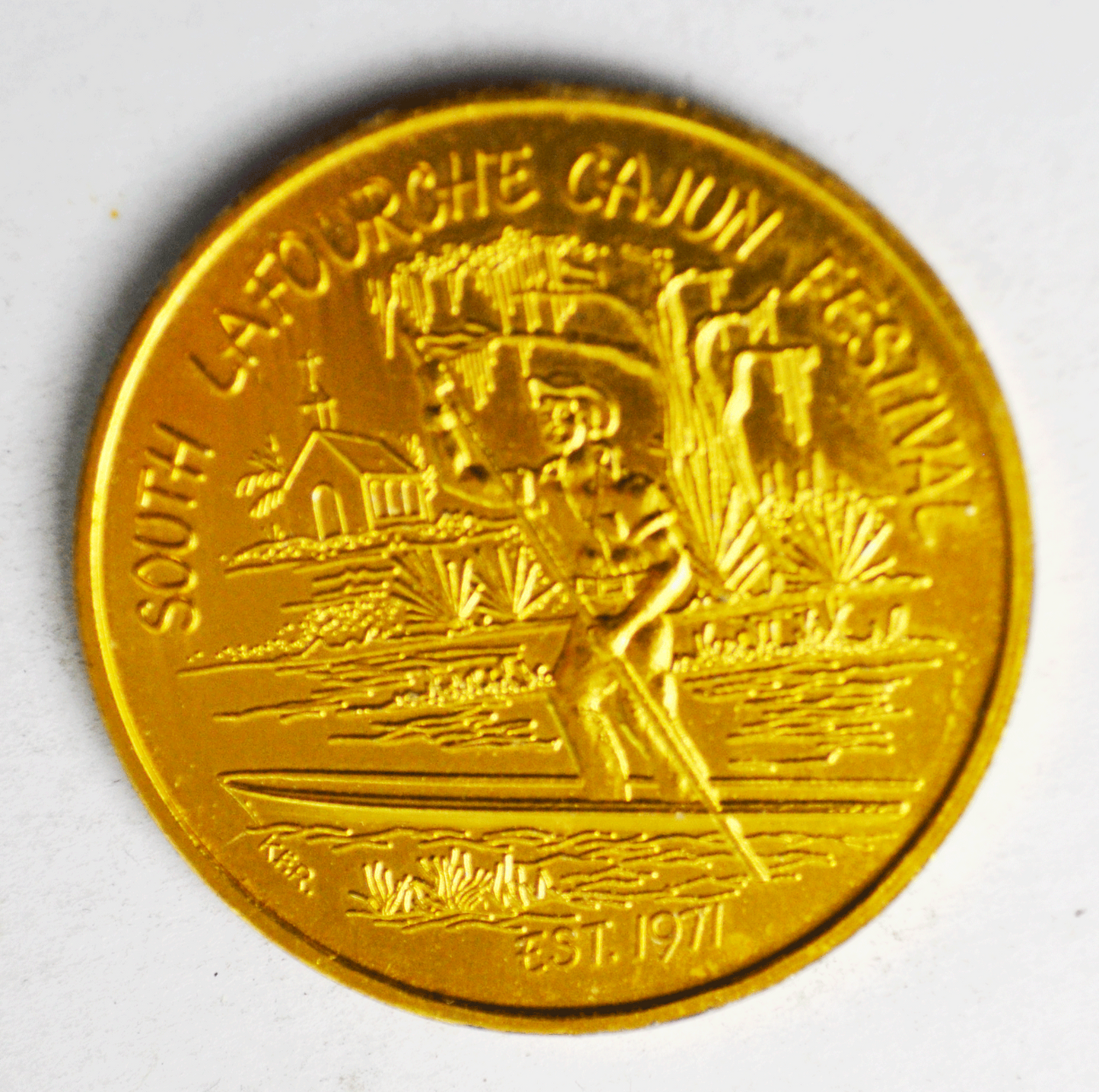 1972 La Reine Des South LaFourche Cajun Festival Kim Lee Queen Medal 39mm