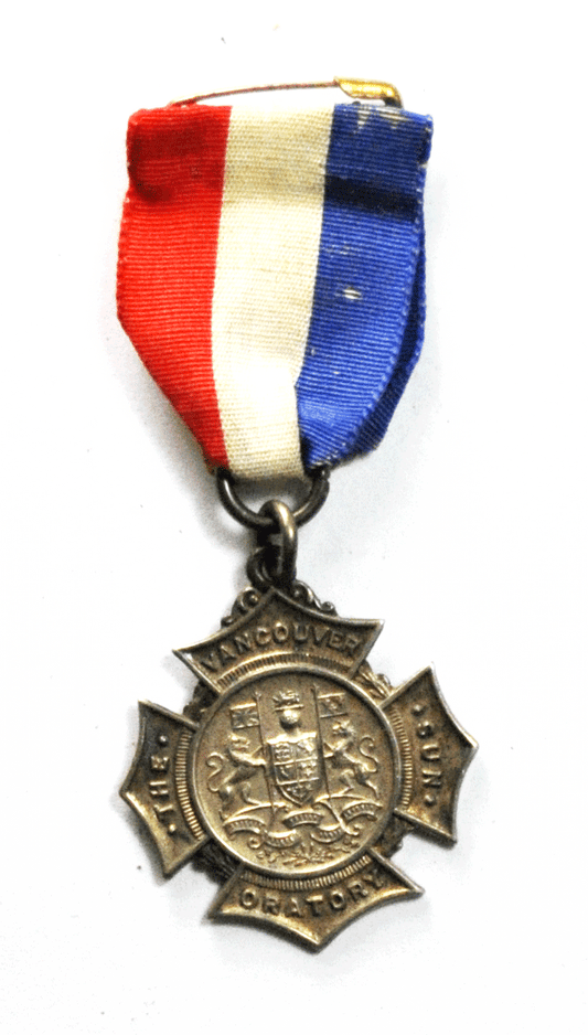 Sterling Silver The Sun Vancouver Champion Oratory Medal 1929 CBC C Ballan 32mm