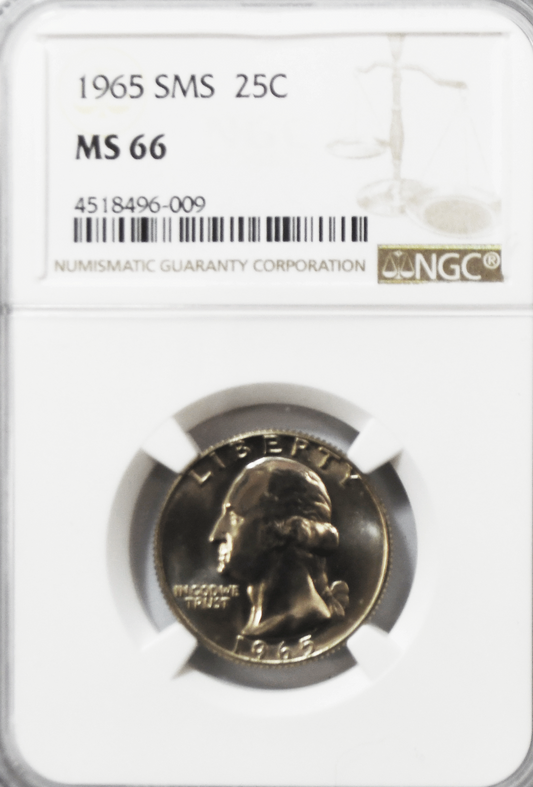 1965 SMS 25c Washington Special Mint Quarter Dollar NGC MS66 Gem Unc