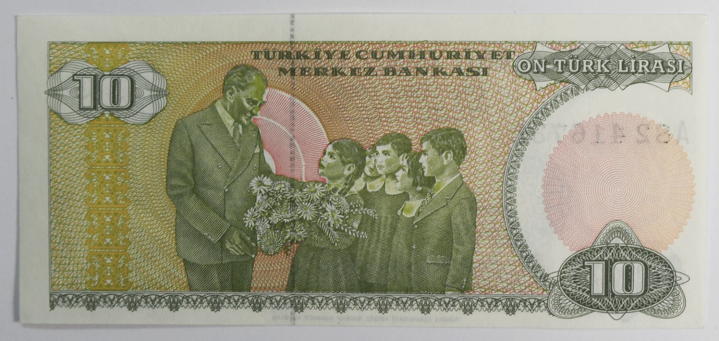 1979 Turkey 10 Ten Lira Uncirculated Banknote A82416738