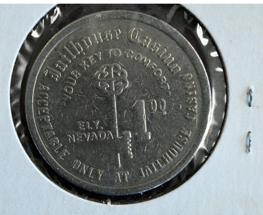 1981 Jailhouse Hotel Casino One Dollar Gaming Token Ely Nevada Rare