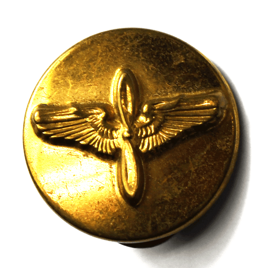 United States Army Air Corps Insignia Pin Propeller Wings Vintage 25mm Round