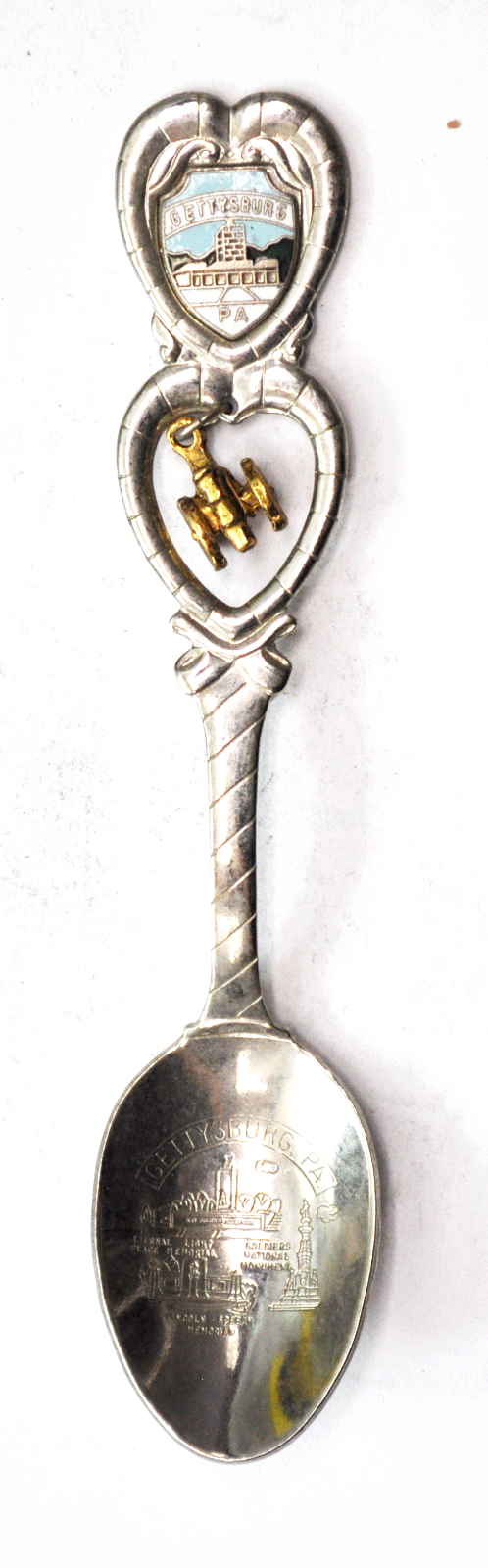 Stainless 1978 Josef Souvenir Spoon Heart Gettysburg PA Canon Charm 4-3/4"