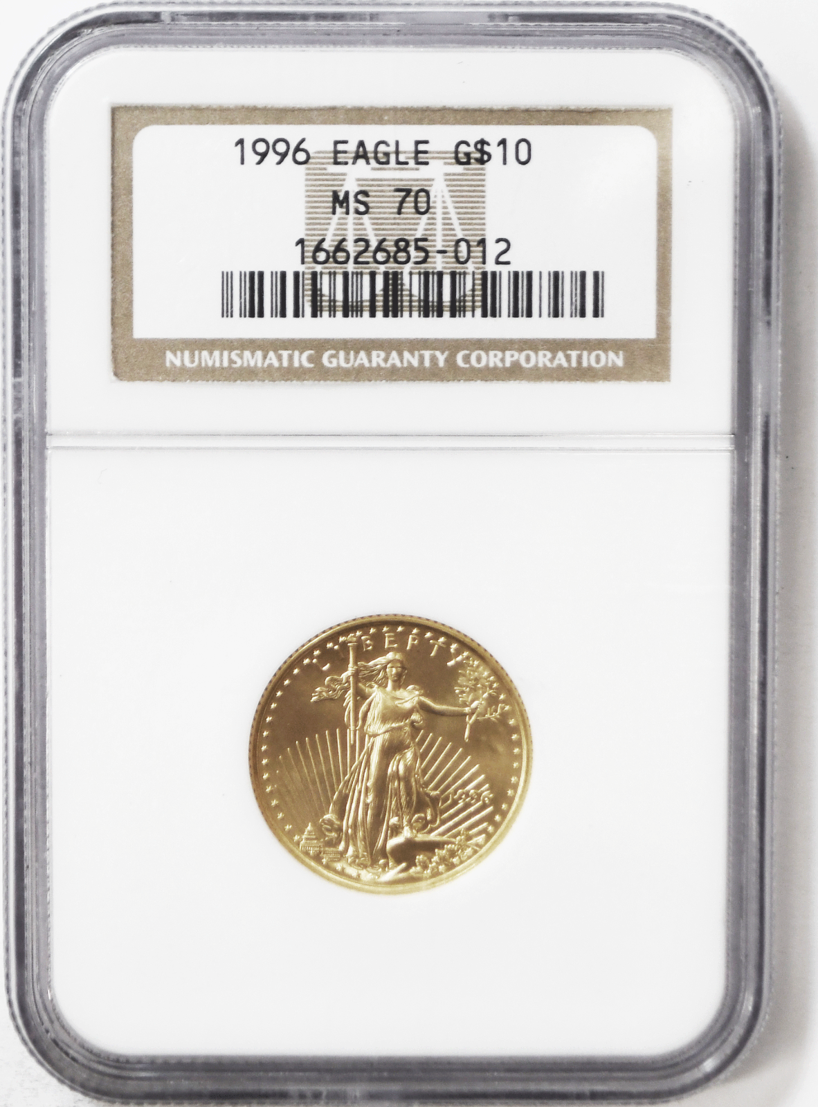 1996 $10 American Gold Eagle 1/4oz NGC MS70