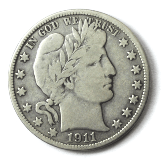 1911 D 50c Barber Silver Half Dollar Fifty Cents US Denver
