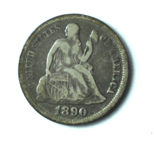 1890 10c Seated Liberty Silver Dime Ten Cents Philadelphia