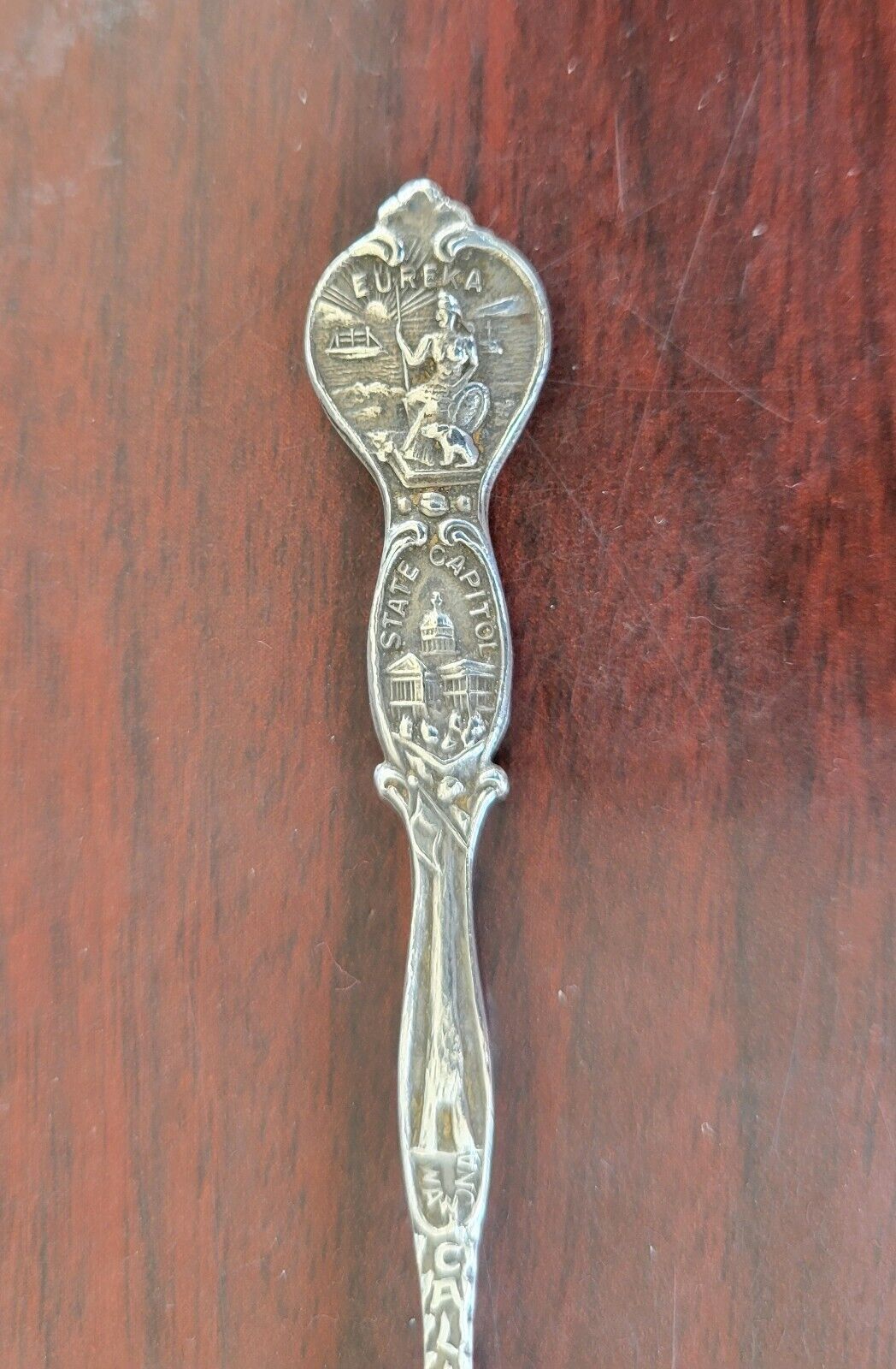 Golden Gate Bridge San Francisco 4" Sterling Souvenir Spoon .22oz. Eureka