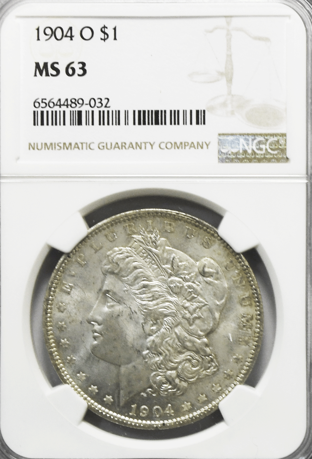 1904 O $1 Morgan Silver One Dollar MS63 NGC New Orleans Brilliant Uncirculated