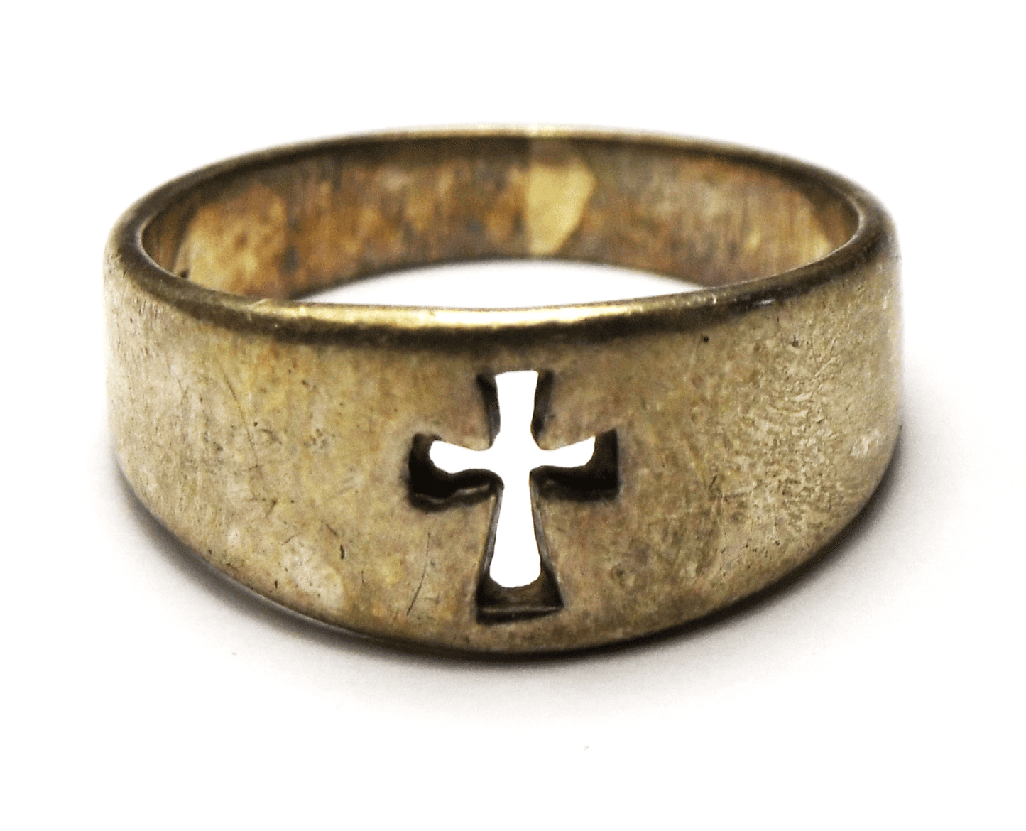 Sterling Silver James Avery Cross Cut Out Ring 8mm Size 5.5