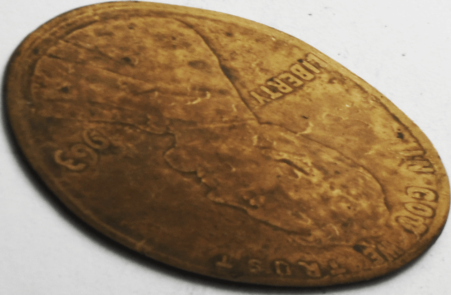 1963 1c Elongated Penny The Square and Compasses Masonic