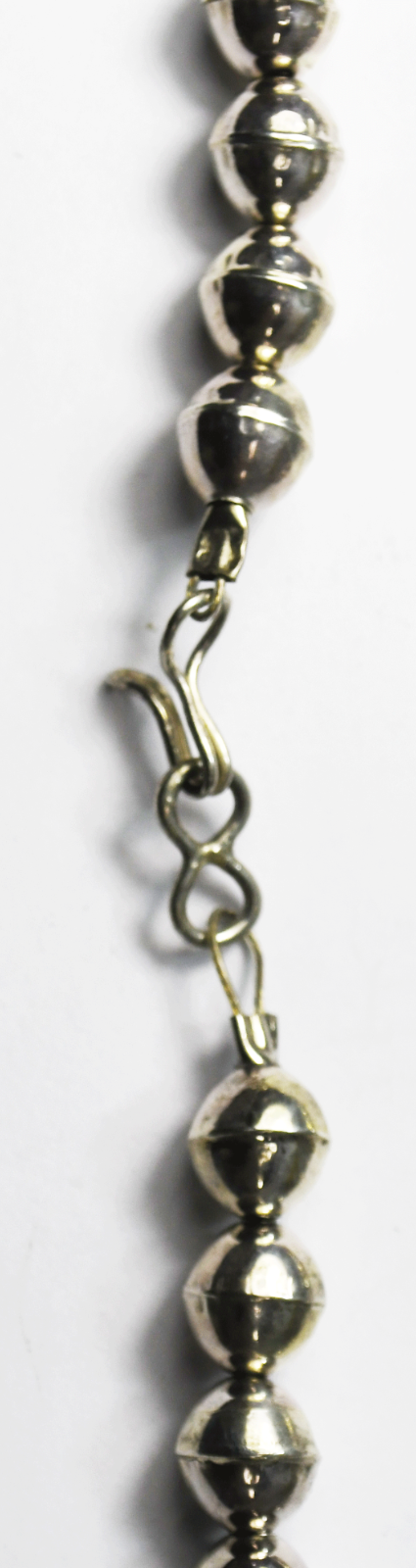 Sterling Silver Handmade Graduated 12-18mm Bead Necklace 29.5"   126g