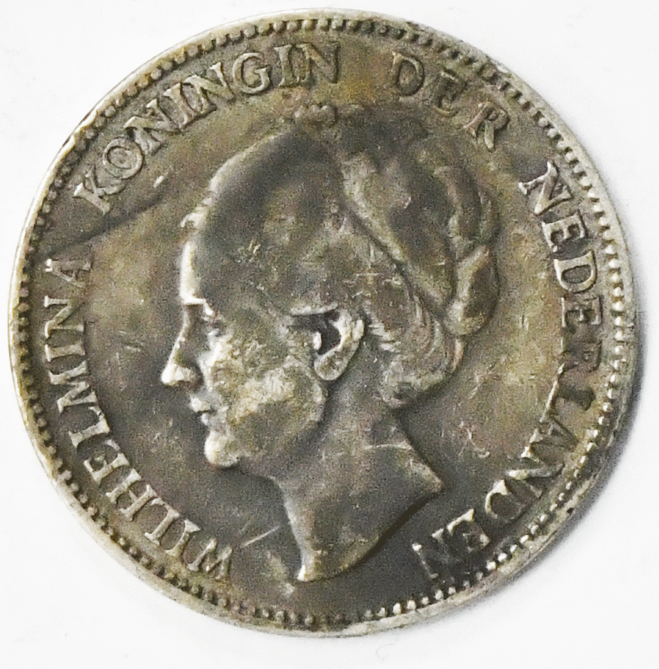 1923 1G Netherlands One Gulden Silver Coin KM# 161.1