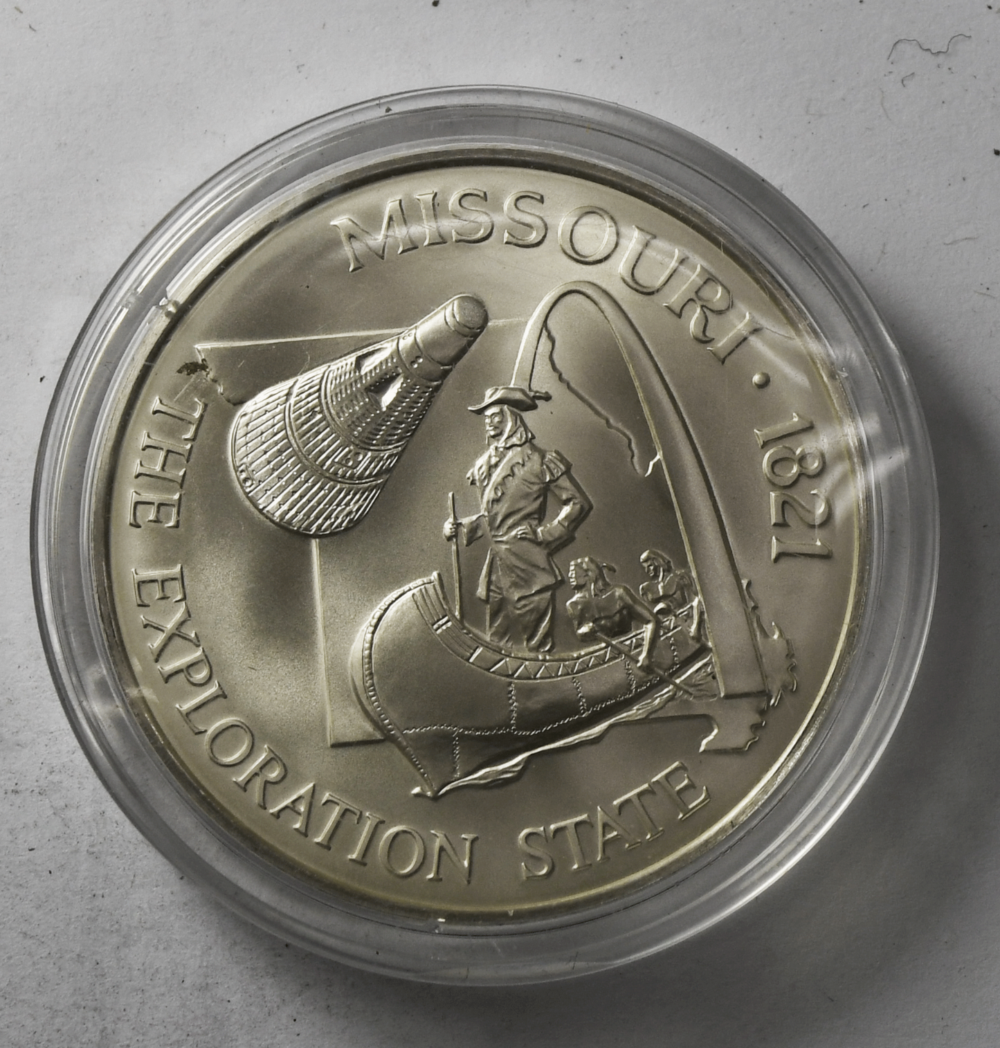 Missouri Exploration State Seal 39mm Medal Founded 1821 Franklin Mint Sterling