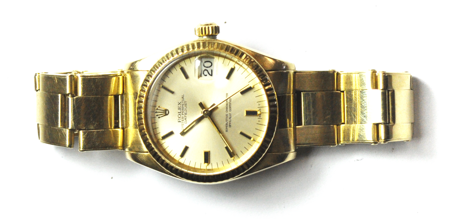 1978 Women's Rolex Datejust 6824 Automatic 2030 31mm Solid 14k Gold Wristwatch