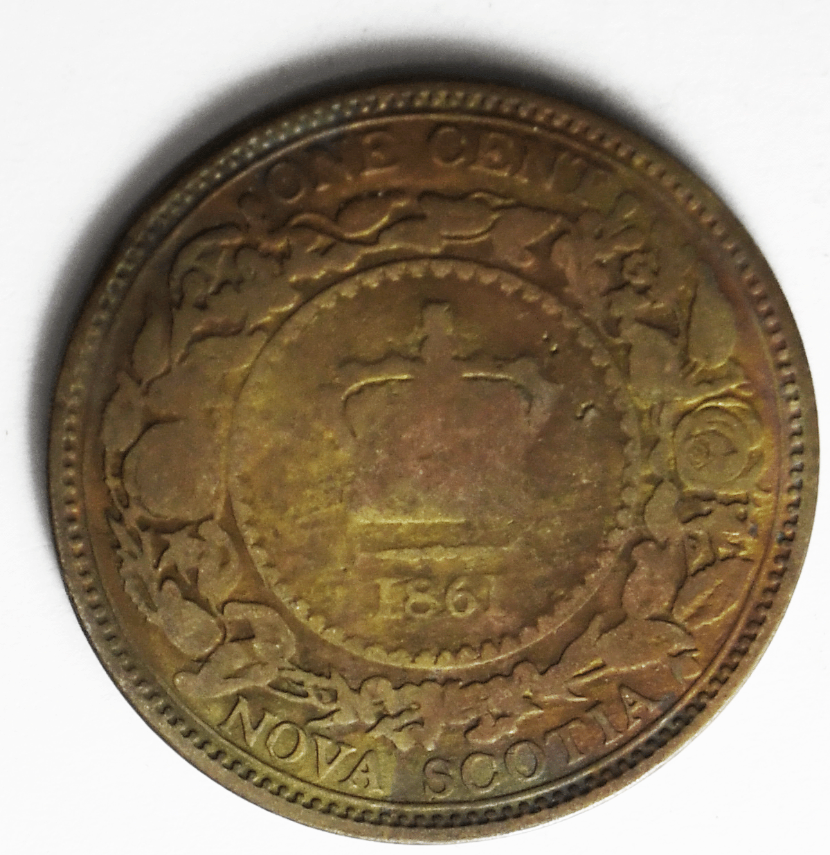 1861 Canada Nova Scotia Cent KM# 8.2 Bronze Coin