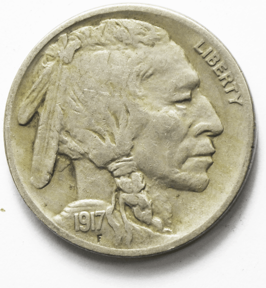 1917 5c Buffalo Nickel Five Cents Philadelphia