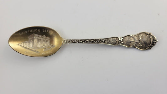New Union Station Wichita Kansas Sterling  Silver 5 1/2" Souvenir Spoon .61oz.
