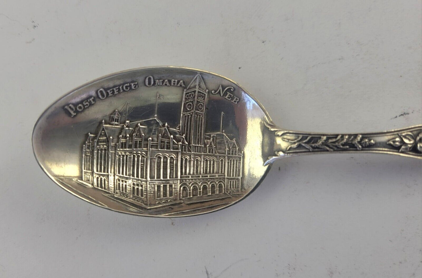 Post Office Omaha Nebraska 5 1/2" Souvenir Spoon Sterling. 63oz. by Watson