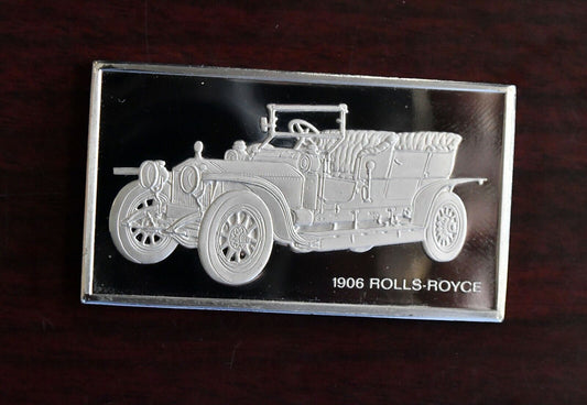 1906 Rolls Royce Centennial Car Collection 1000 Grain Sterling Franklin Mint Bar