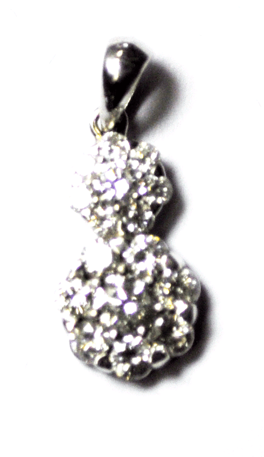 Beautiful 1tcw RBC Diamond Cluster Pendant Enhancer 14k White Gold 7/8"