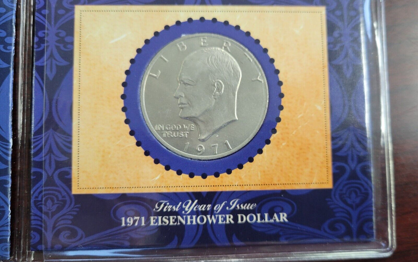 American Coin Treasure First Year Of Issue 1971 Eisenhower Dollar with COA