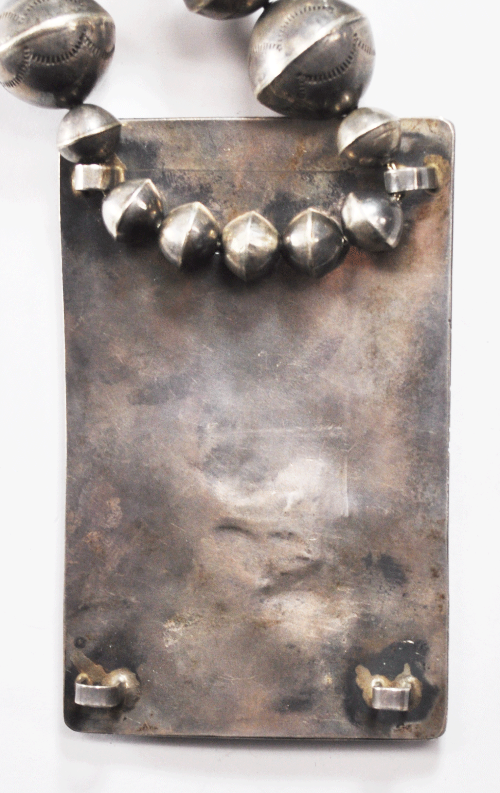 Sterling 26" Handmade 11-23mm Bead Coral Turquoise 4-1/8" x 2-1/2" Pendant