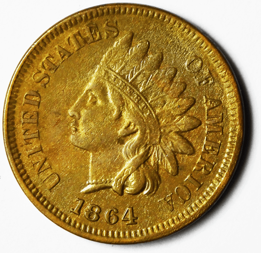 1864 L 1c Indian Head Penny One Cent US Philadelphia L In Ribbon FS-2306 86/86