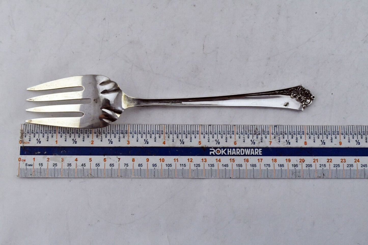 Damask Rose by Heirloom Sterling Silver 8 1/4" Cold Meat Serving Fork 1.7 oz.