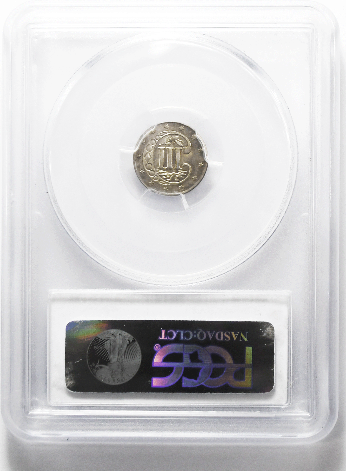 1858 3c Three Cent Silver Trime US Coin PCGS MS63 Uncirculated Philadelphia