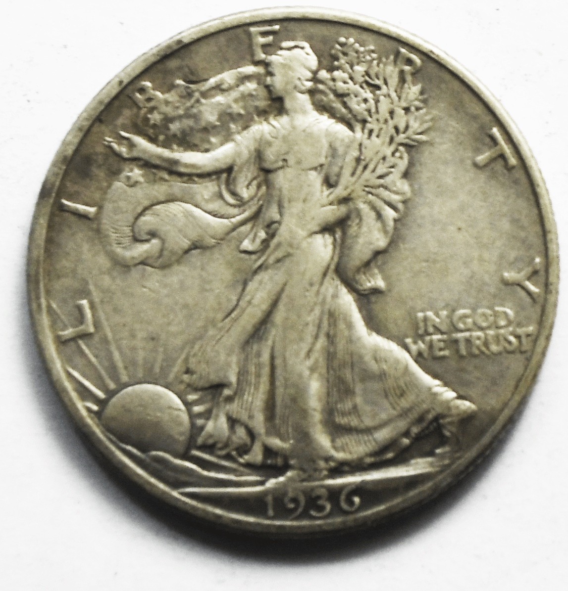 1936 D 50c Walking Liberty Half Dollar Fifty Cents Denver