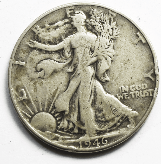 1946 50c Walking Liberty Silver Half Dollar Fifty Cents FS-801 DDO Double Die