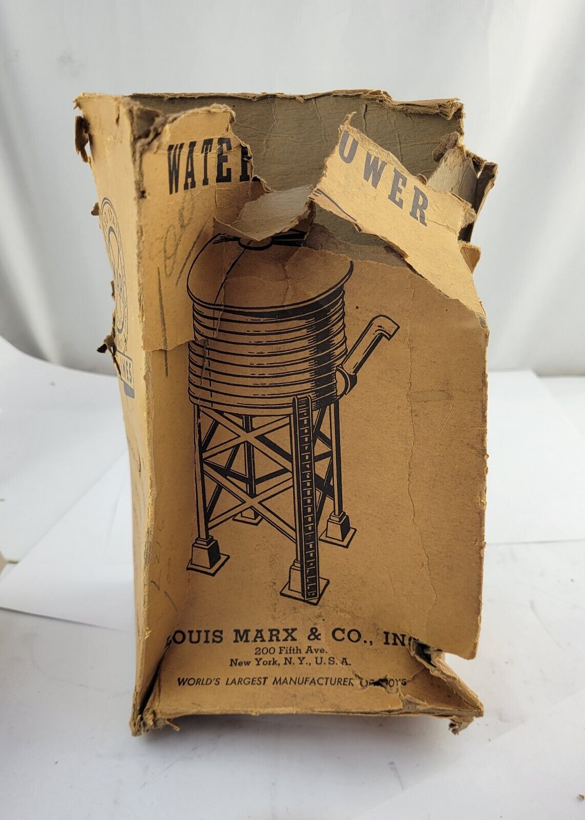 Louis Marx #065 O Gauge 8" Plastic Water Tower RR Train Missing Spout With Box