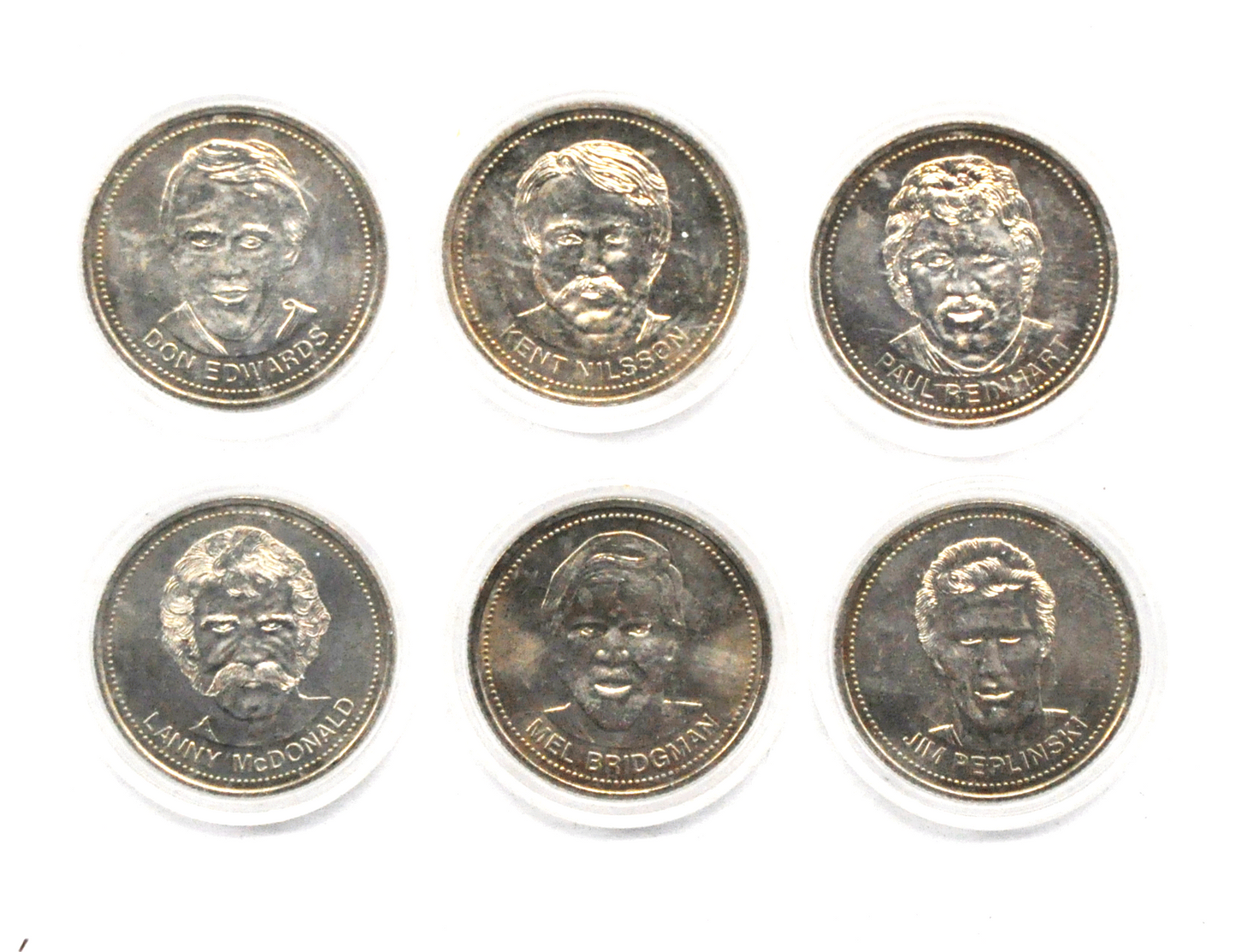 1982 Canada $1 Trade 6 Different Tokens 34mm Calgary Flames Dollars Hockey