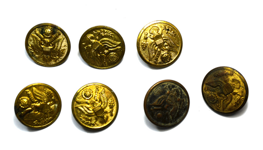 7 Vintage Metal Works Newark NJ US Great Seal Eagle Uniform Button