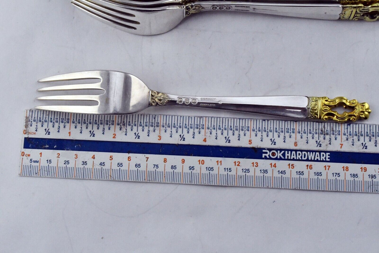 14pc. Hispana-Sovereign "Gold" by Gorham Sterling Solid 7 1/2" Dinner Forks 39oz