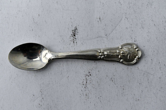 1978 Rhode Island Franklin Mint Official State Flower Sterling Salt Spoon 2 1/2"