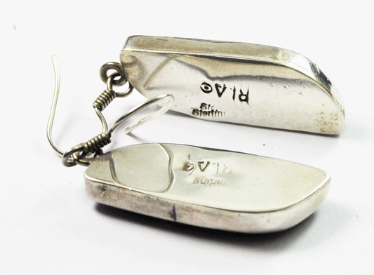 925 Silver Diane Lanjose Azurite Malachite Cuprite Dangle Drop 13mm Earrings 2"