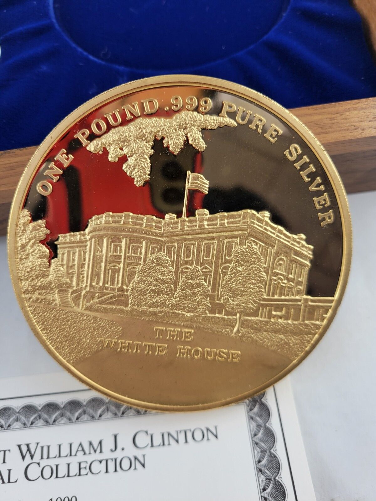 The Washington Mint 1993 Bill Clinton Pound Inaugural .999 Fine Silver 17oz.