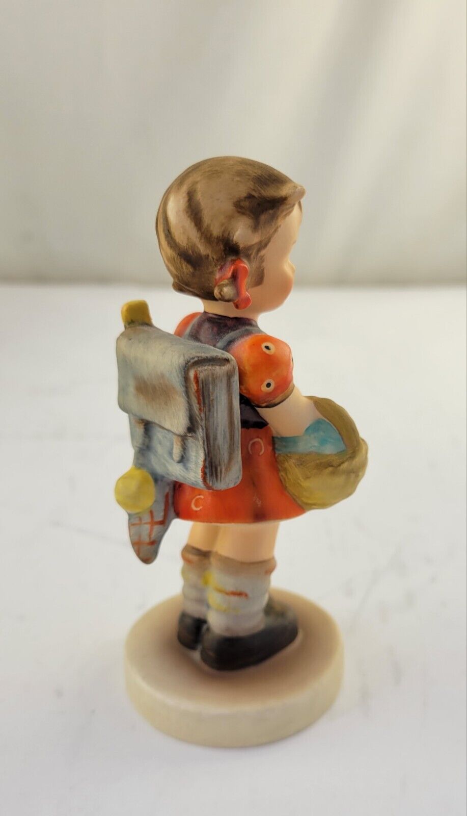 M.J.Hummel 81/2/0 School Girl 4 1/4" Tall Girl with Basket and Backpack TMK 3