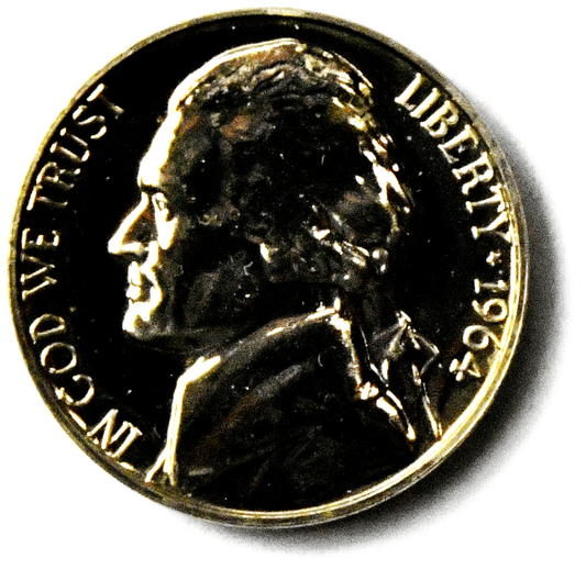 1964 5c Jefferson Proof Nickel Five Cents Gem Uncirculated