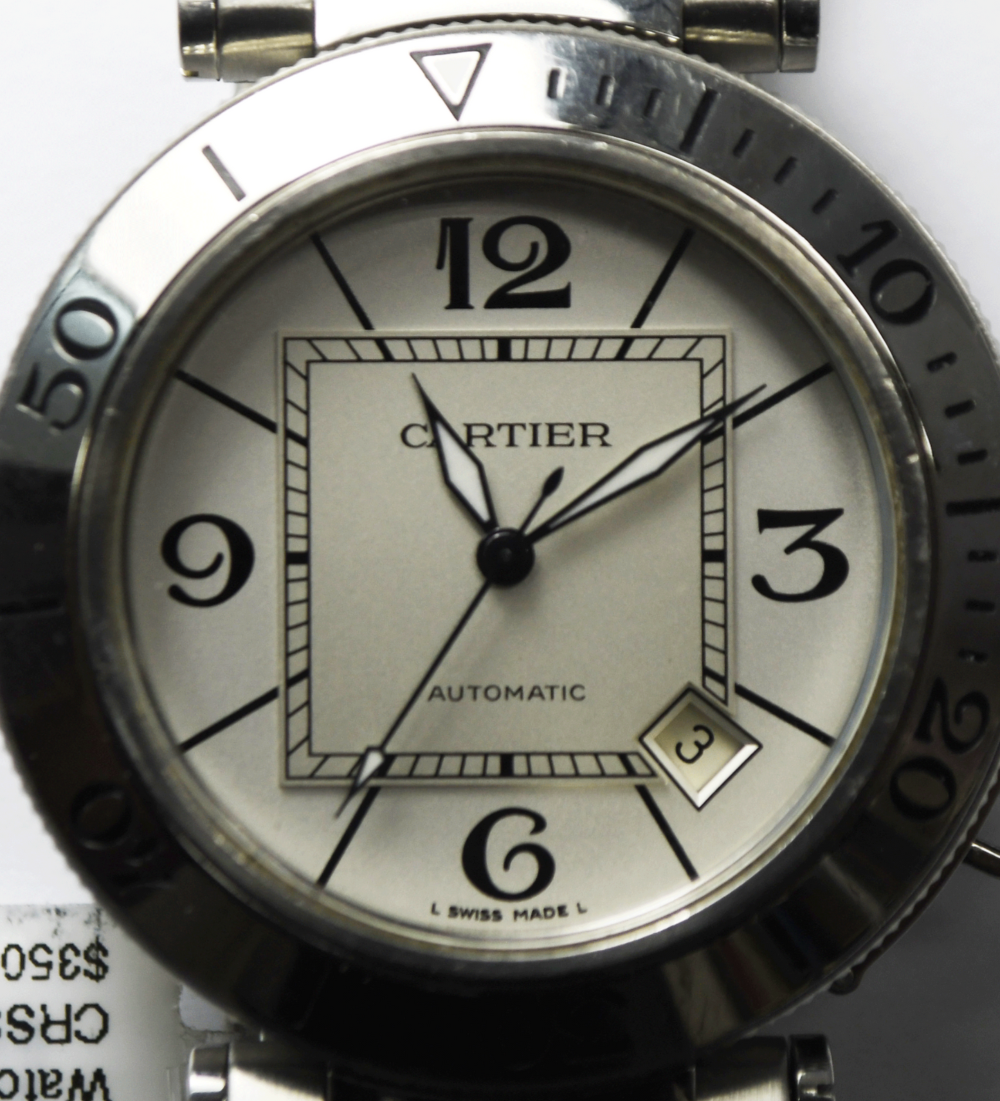 Pasha De Cartier Automatic Date Sea Timer 2790 40mm Stainless Wristwatch