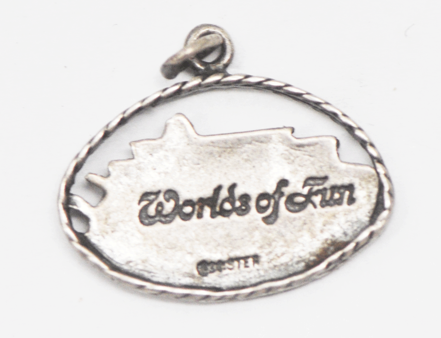 Sterling Silver Worlds of Fun Cutout Cotton Blossom Boat Souvenir Charm 25mm