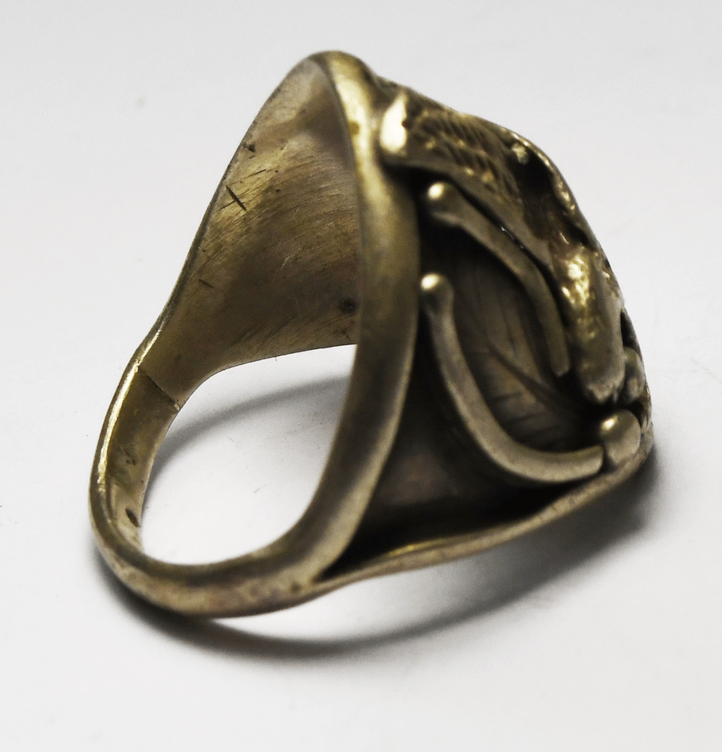 Sterling Silver CY Eagle Floral Ring 28mm Size 13