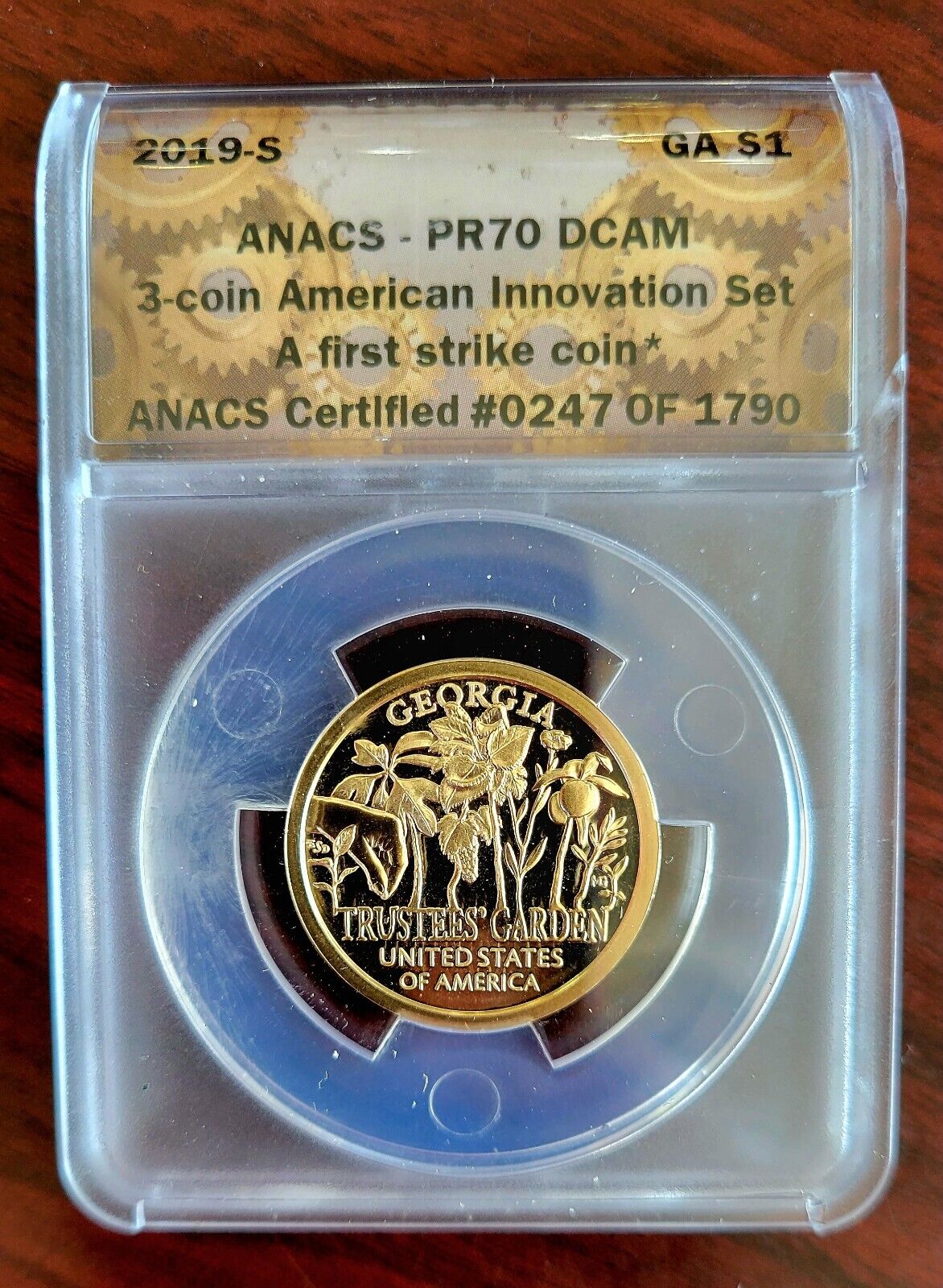 2019 S Innovation Dollar $1 Georgia Trustees Garden PR70 ANACS First Strike