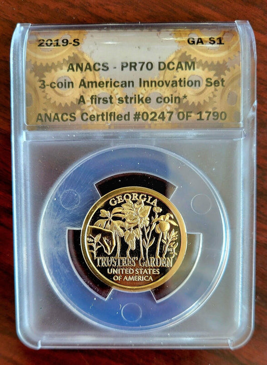 2019 S Innovation Dollar $1 Georgia Trustees Garden PR70 ANACS First Strike